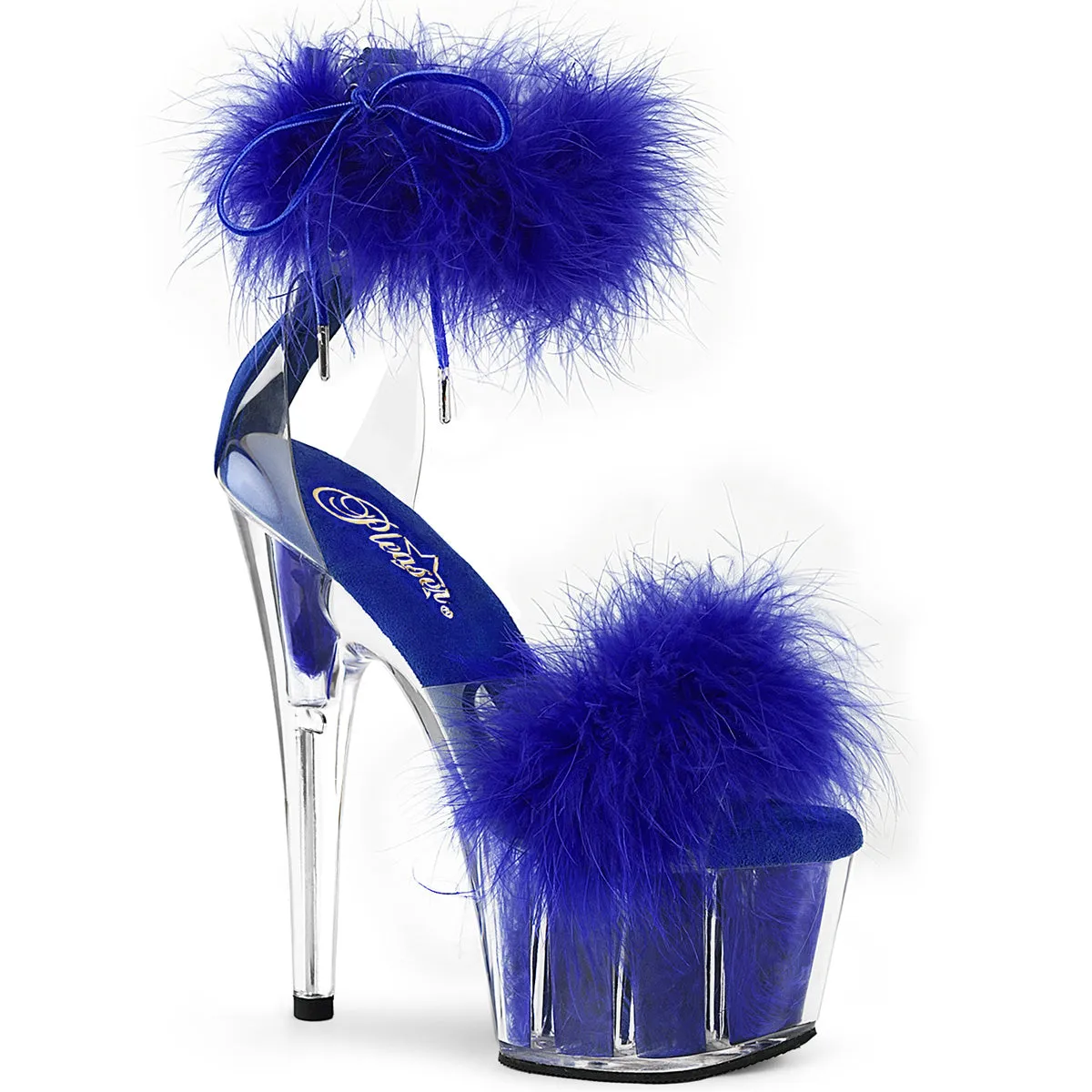 ADORE-724F Royal Blue Furry High Heel Stripper Shoes