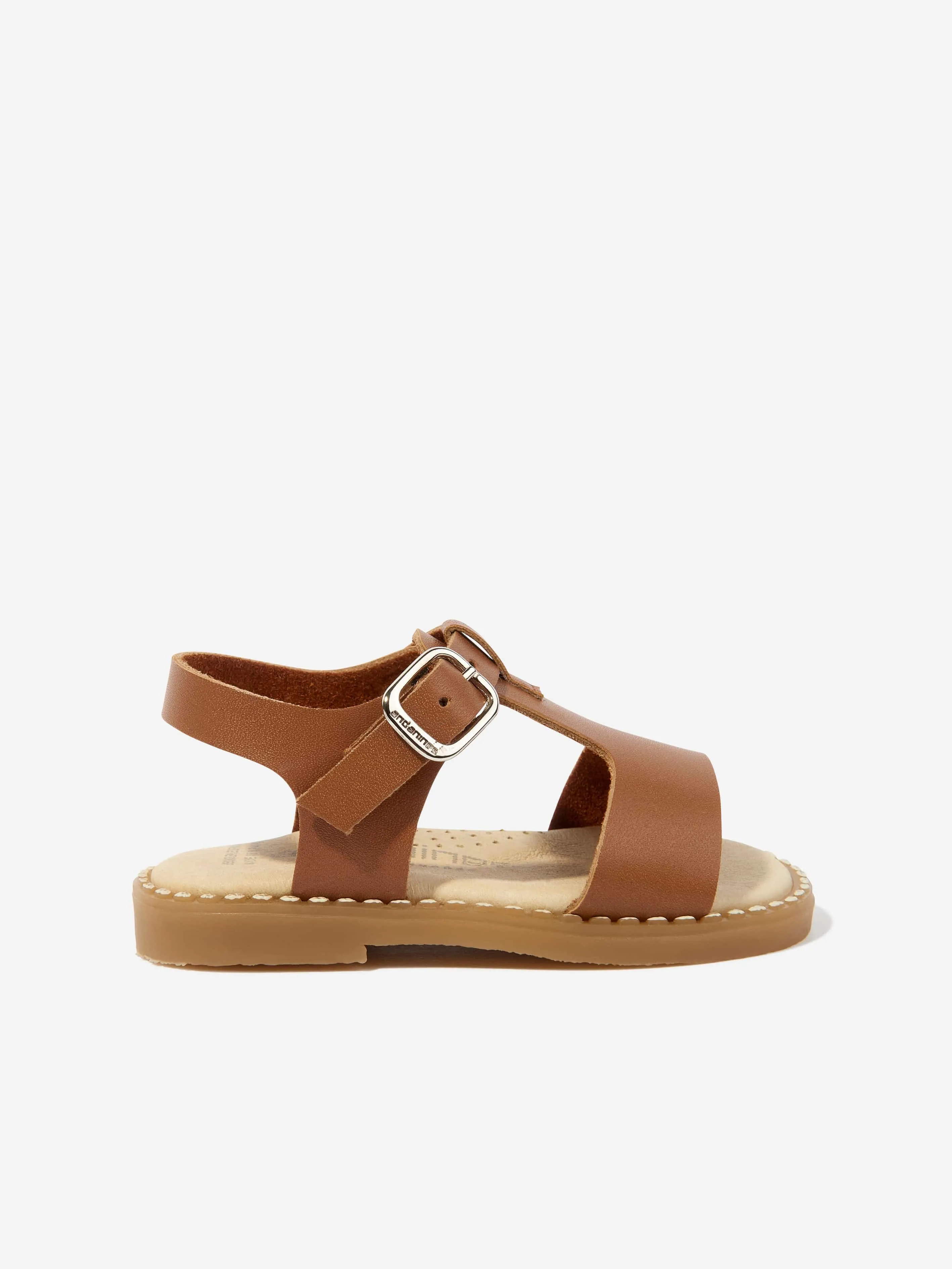 Andanines Kids Leather Sandals in Beige