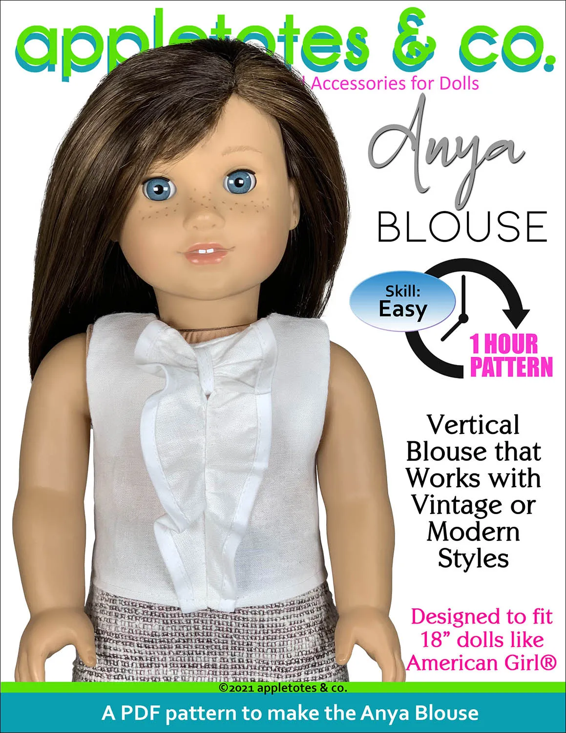 Anya Blouse 18 Inch Doll Sewing Pattern