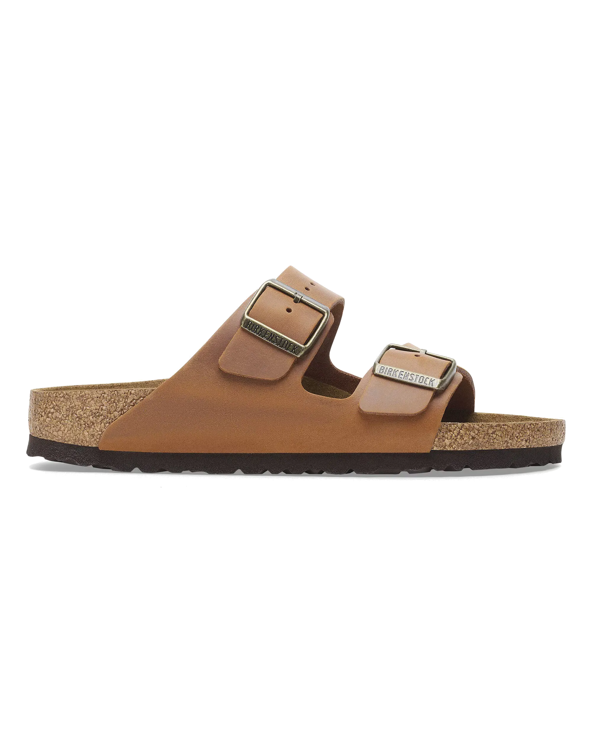 Arizona Natural Leather Oiled Sandals in Cognac