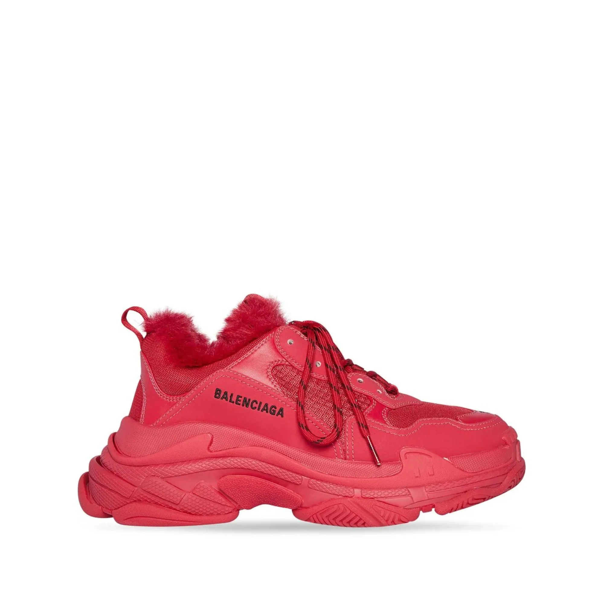 Balenciaga Triple S Fur Sneakers