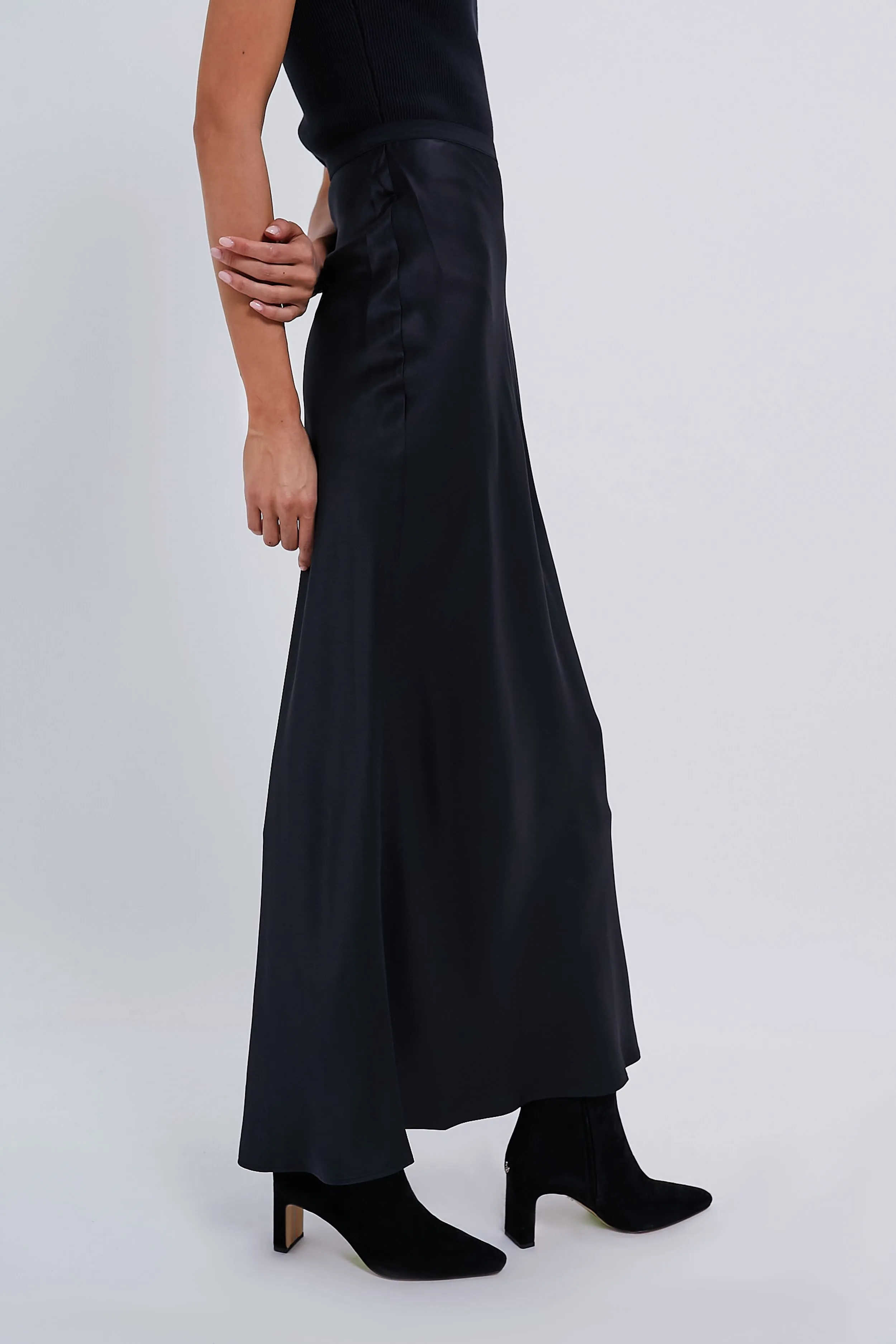 Black Bar Silk Maxi Skirt