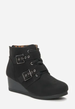 Buckle Wedge Bootie