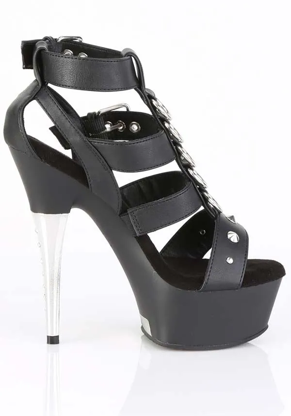 CAPTIVA-658 Black [Faux Leather] | HEELS [PREORDER]