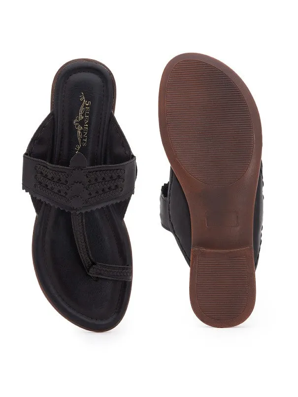 Classic Kolhas - Black Handcrafted Traditional Kolhapuri Flats