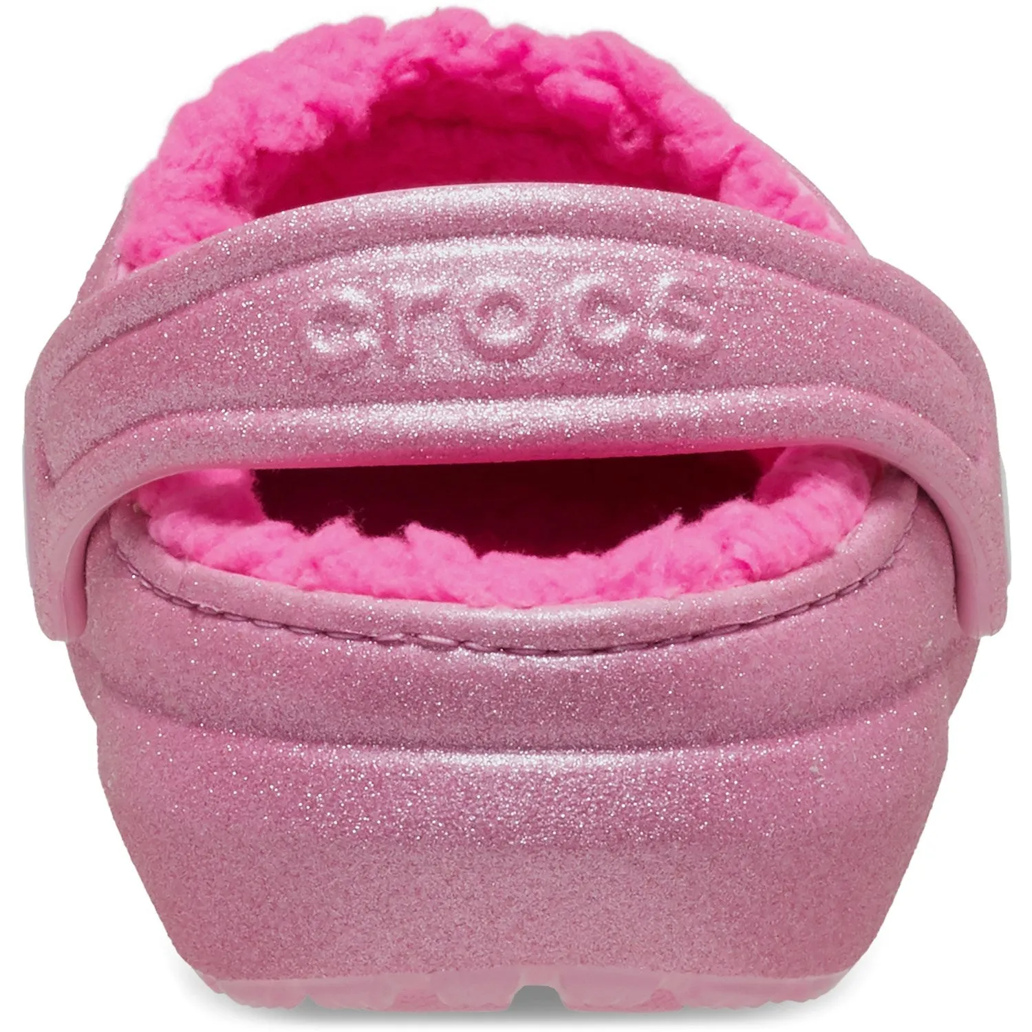 Crocs Pink Tweed Classic Lined Glitter Clog