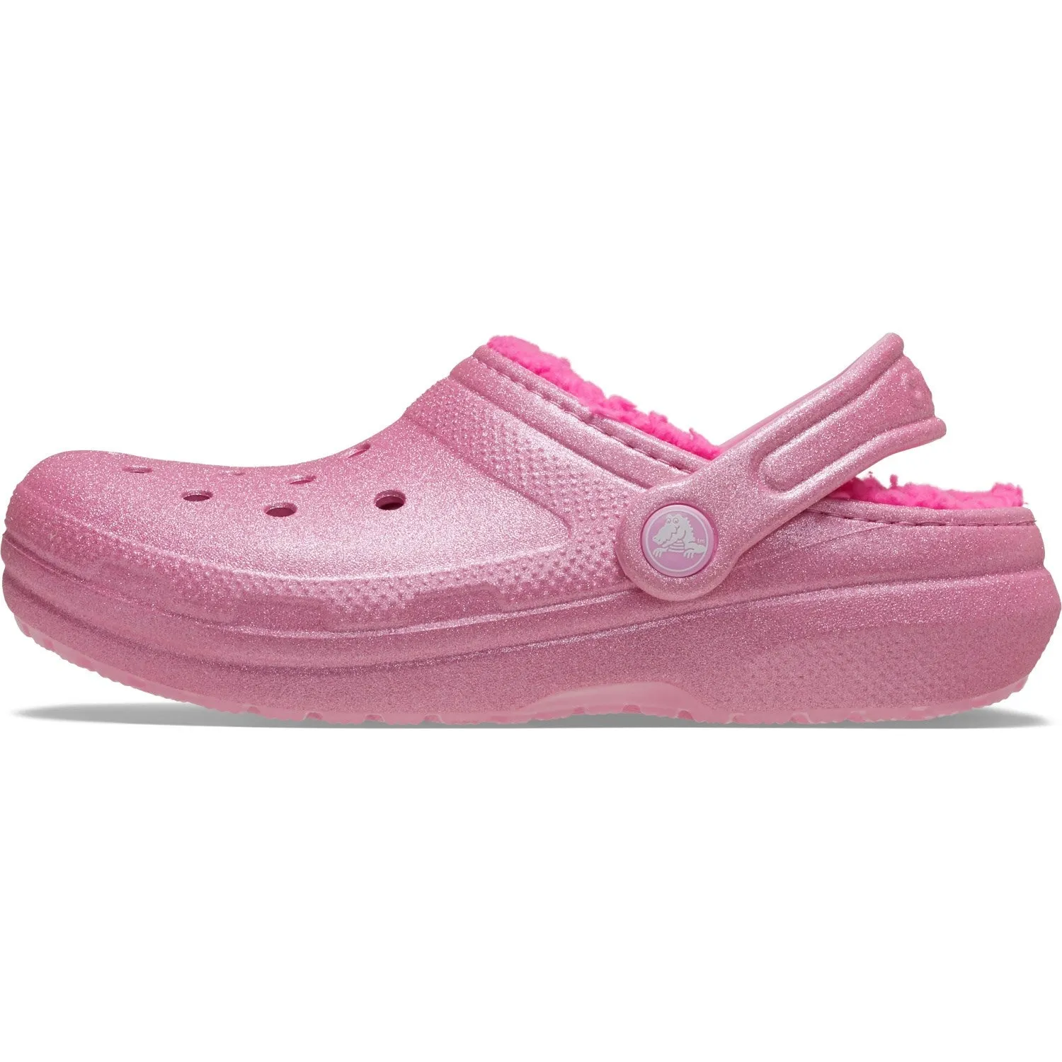 Crocs Pink Tweed Classic Lined Glitter Clog