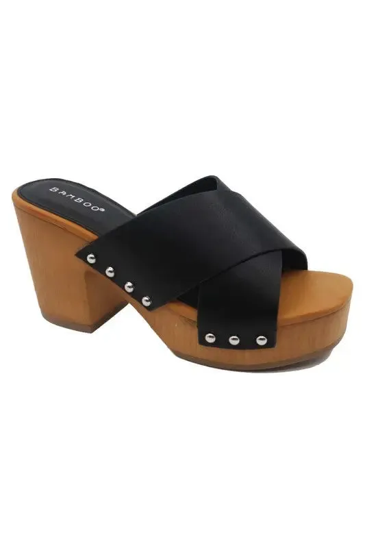 Cross Wide Band Mule Sandal