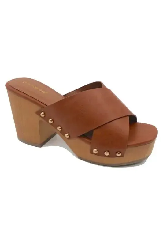 Cross Wide Band Mule Sandal