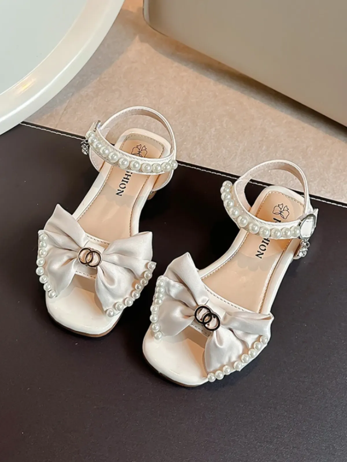 Darling Diva Bow Sandals with Pearls By Liv and Mia