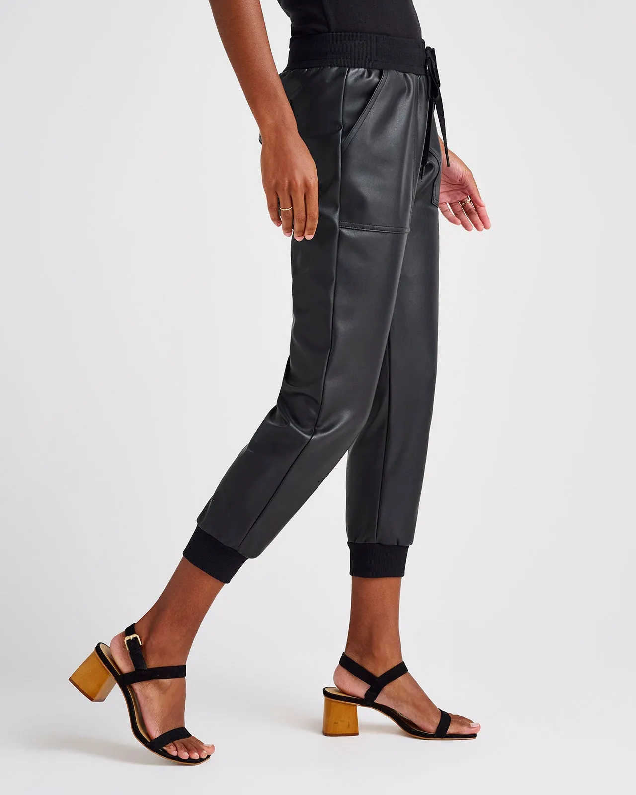 Faux Leather Jogger