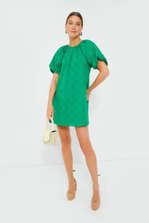 Green Eyelet Quincy Mini Dress