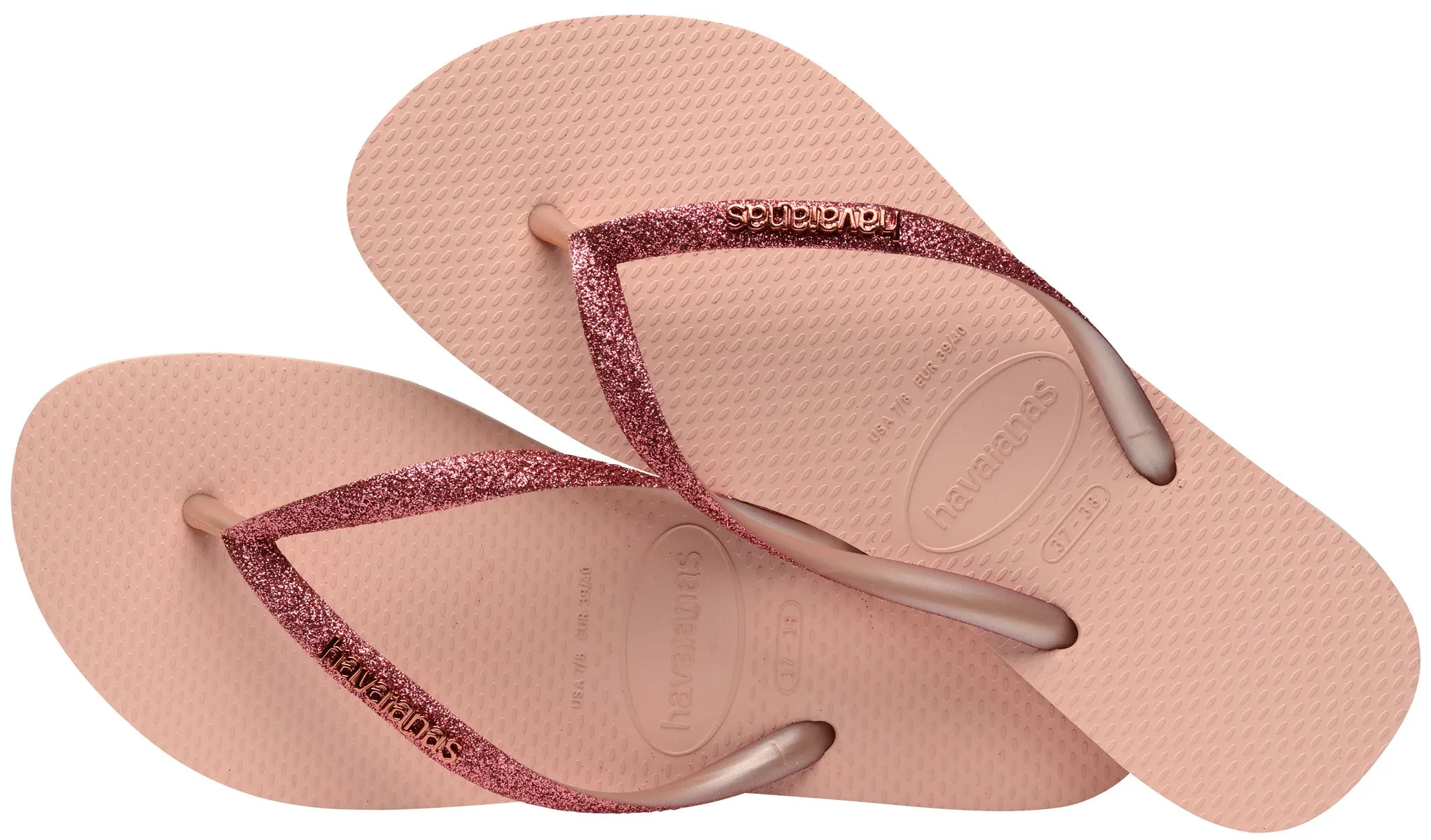 Havaianas Slim Glitter II In Pink For Women