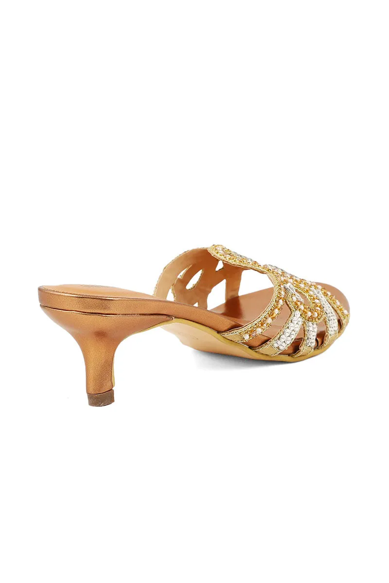 Party Wear Slip On I29270-Golden