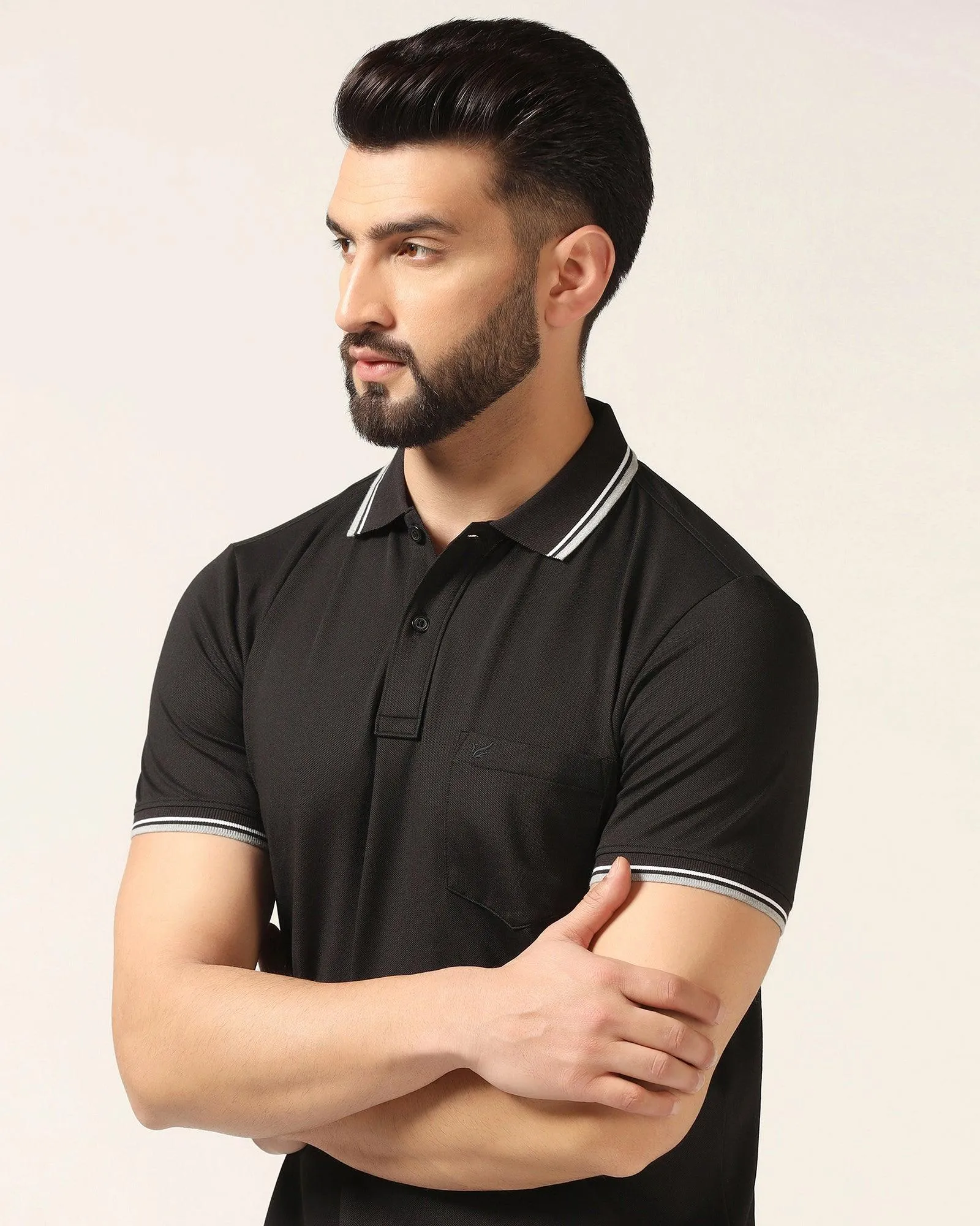 Polo Black Solid T-Shirt - Walter