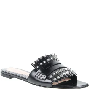 Punk Loafer Slide, Black/Silver