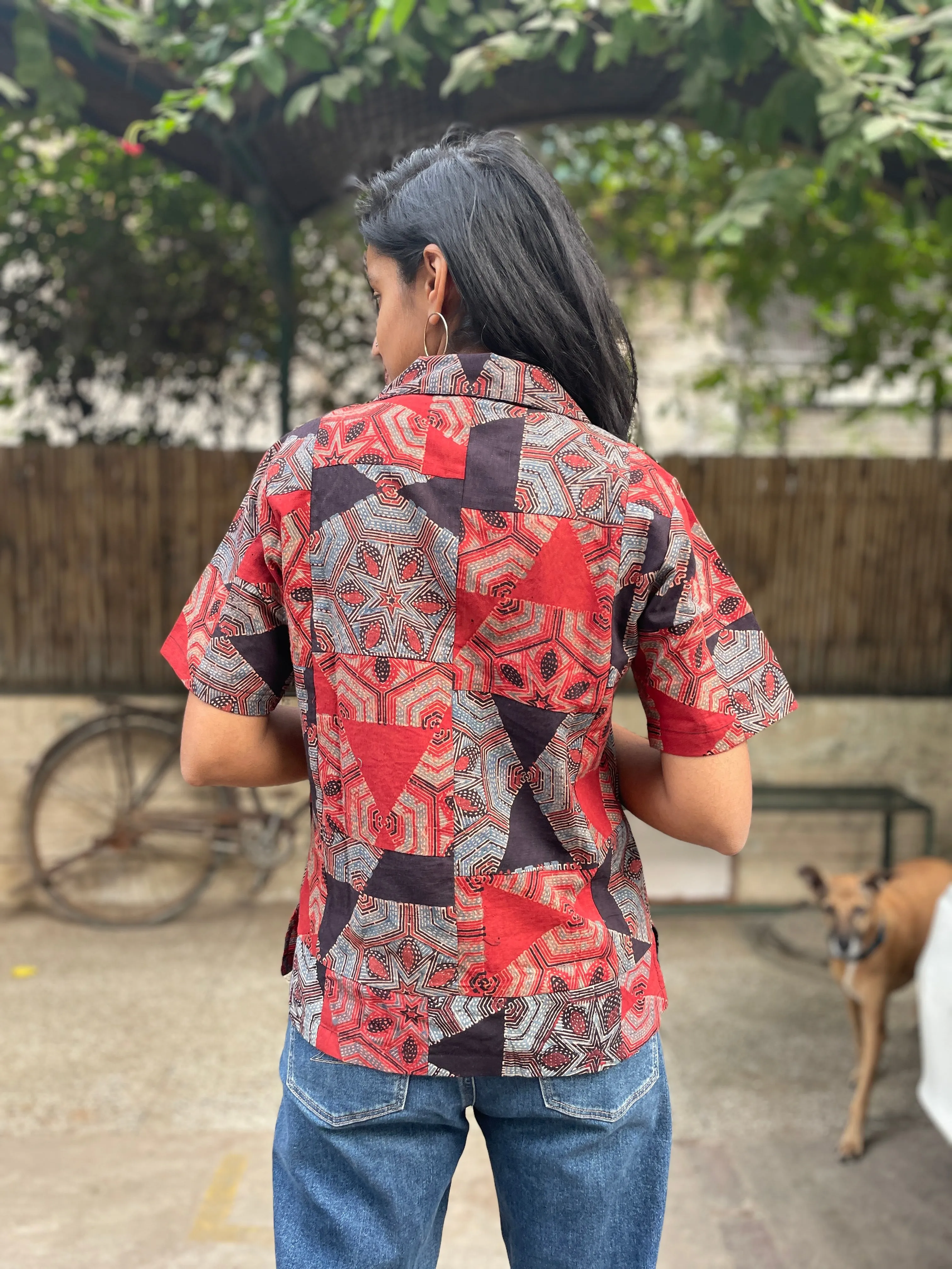 Rangeela Handprinted Patchwork Shirt (Pre-order)