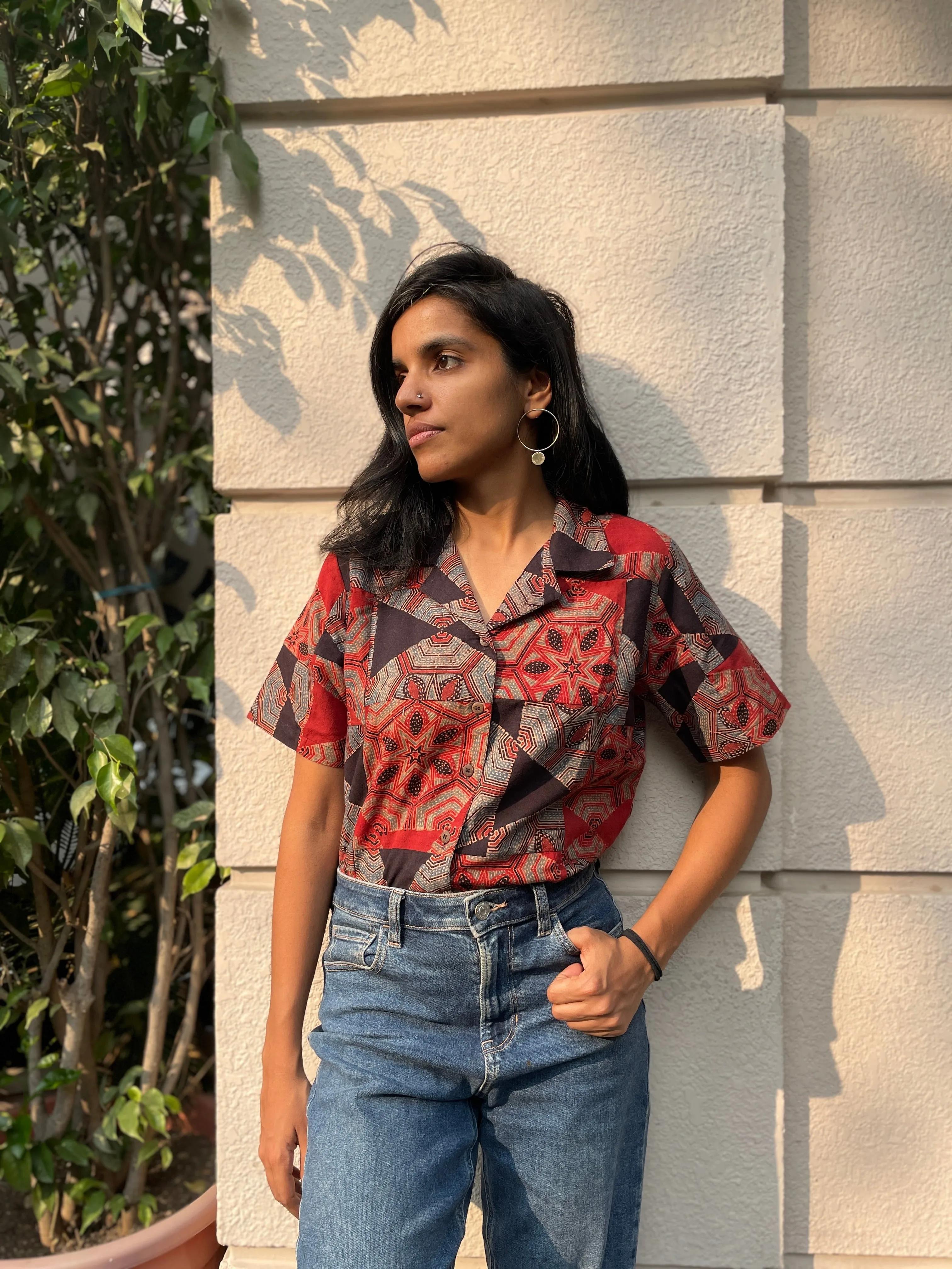 Rangeela Handprinted Patchwork Shirt (Pre-order)