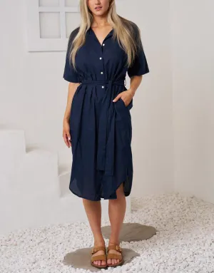 Rove Midi Shirt Dress - Navy