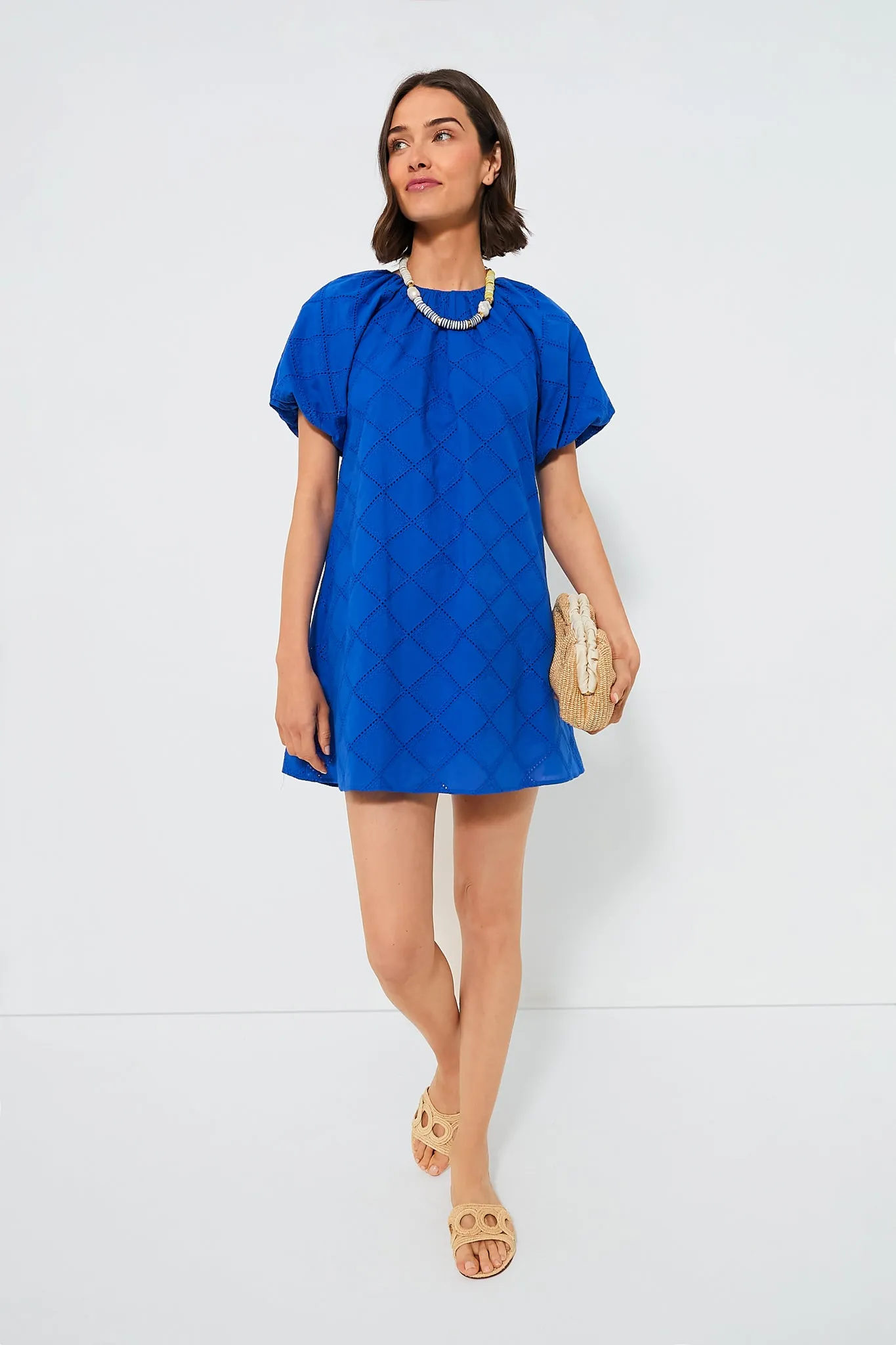 Royal Blue Eyelet Quincy Mini Dress