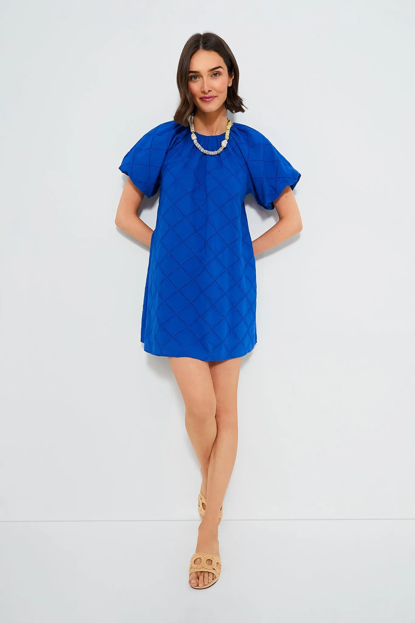 Royal Blue Eyelet Quincy Mini Dress