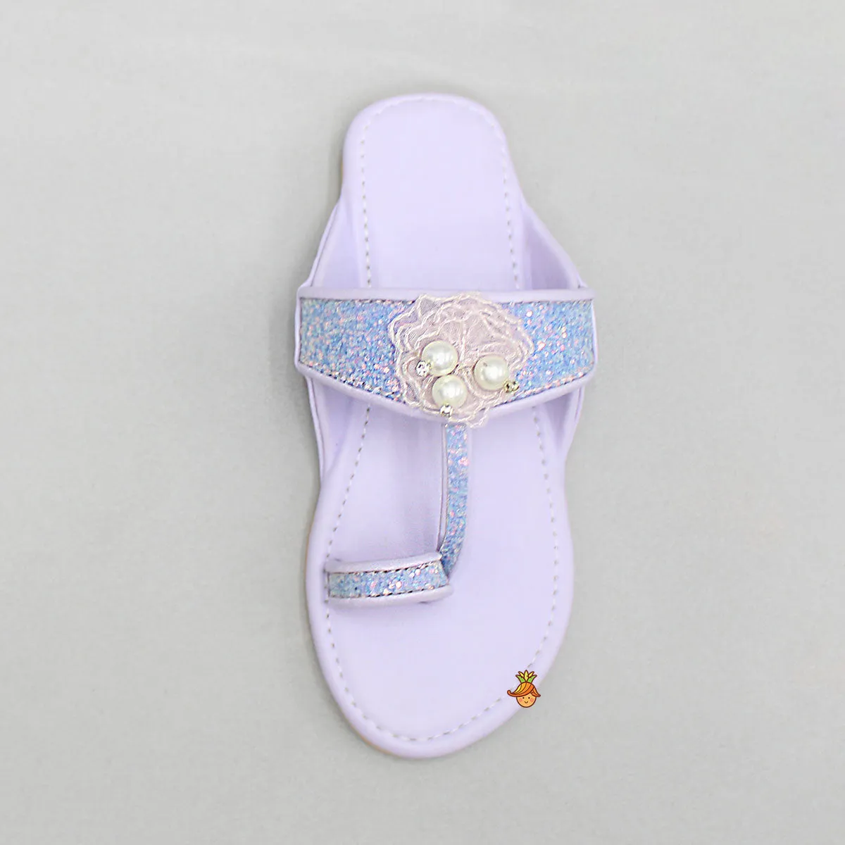 Shiny Lilac Kolhapuri Style Flats