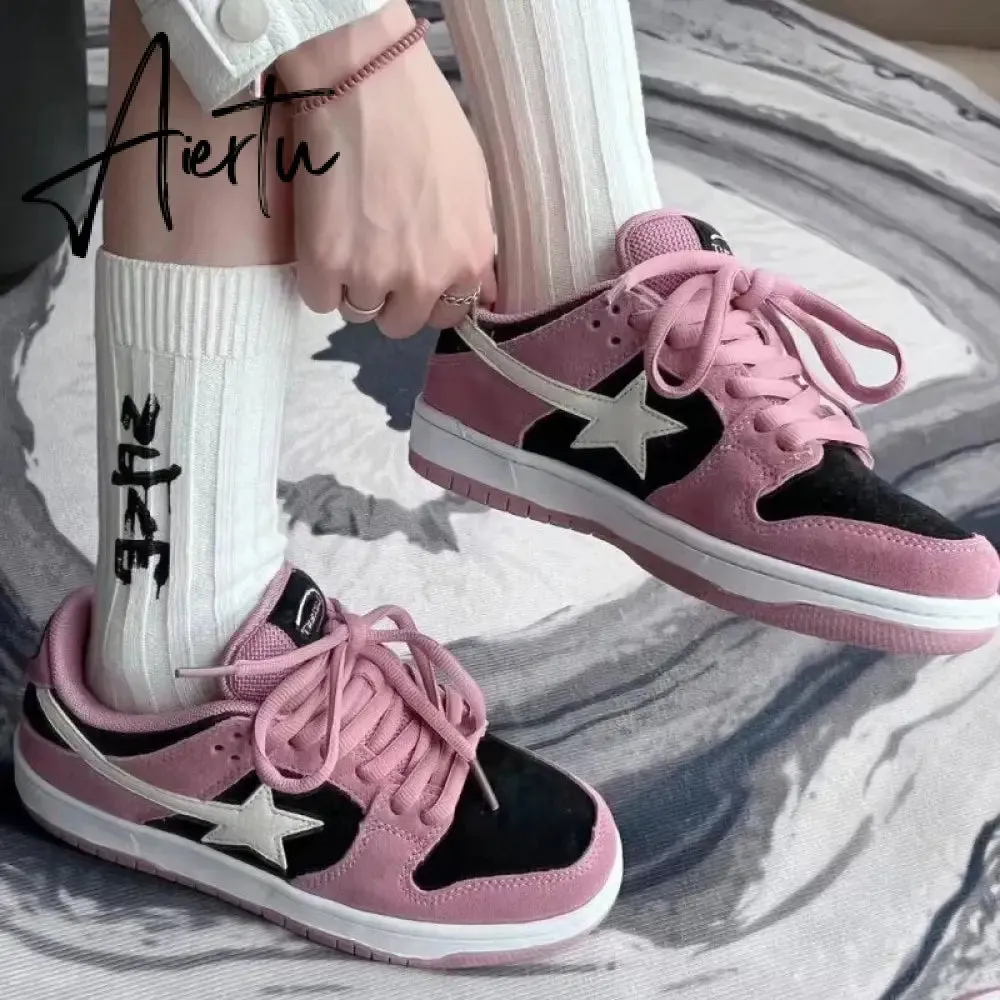 Star Pink Shoes Y2k Harajuku Casual Platform Sneakers Women Korean Fashion Girls Designer Preppy Style Flats Female