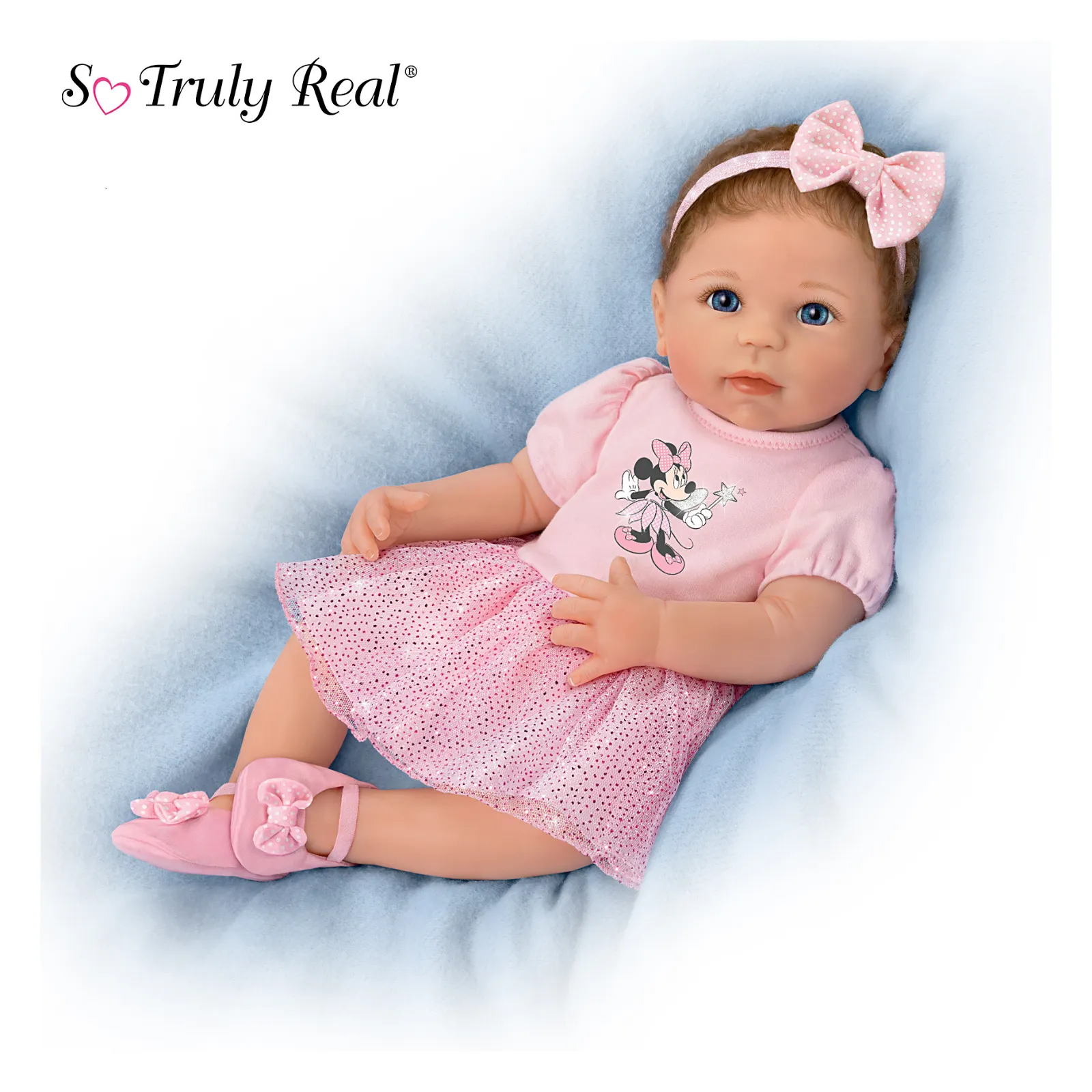 The Ashton - Drake Galleries Sparkle, Shimmer, And Shine! Baby Girl Doll Poseable Weighted Cloth Body and Hand Rooted Hair RealTouch® Vinyl Skin by Master Doll Artist, Linda Murray 18-inches