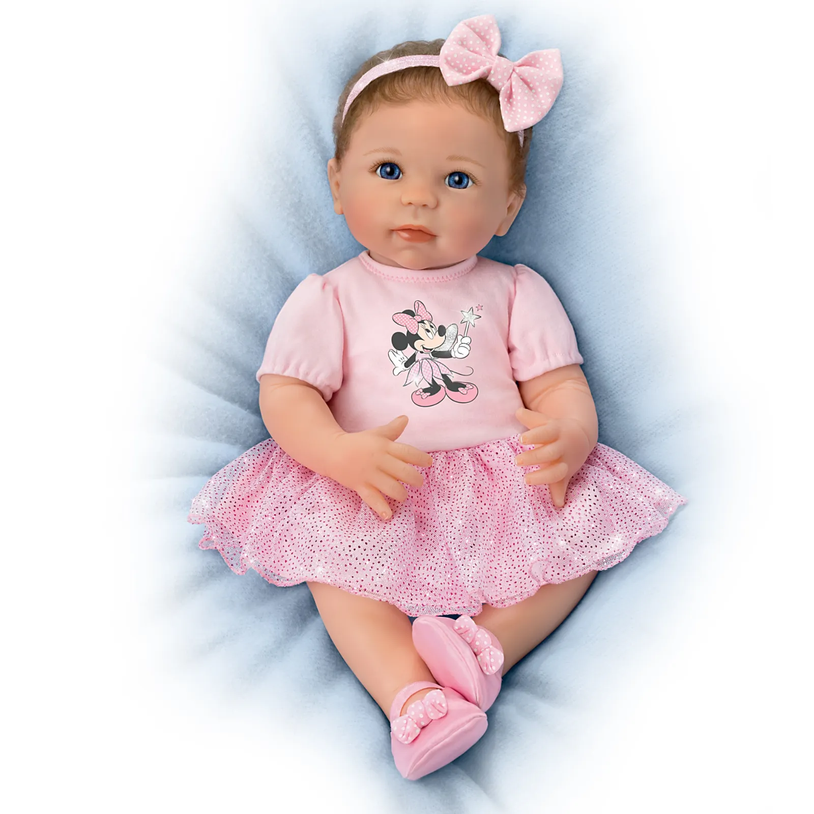 The Ashton - Drake Galleries Sparkle, Shimmer, And Shine! Baby Girl Doll Poseable Weighted Cloth Body and Hand Rooted Hair RealTouch® Vinyl Skin by Master Doll Artist, Linda Murray 18-inches