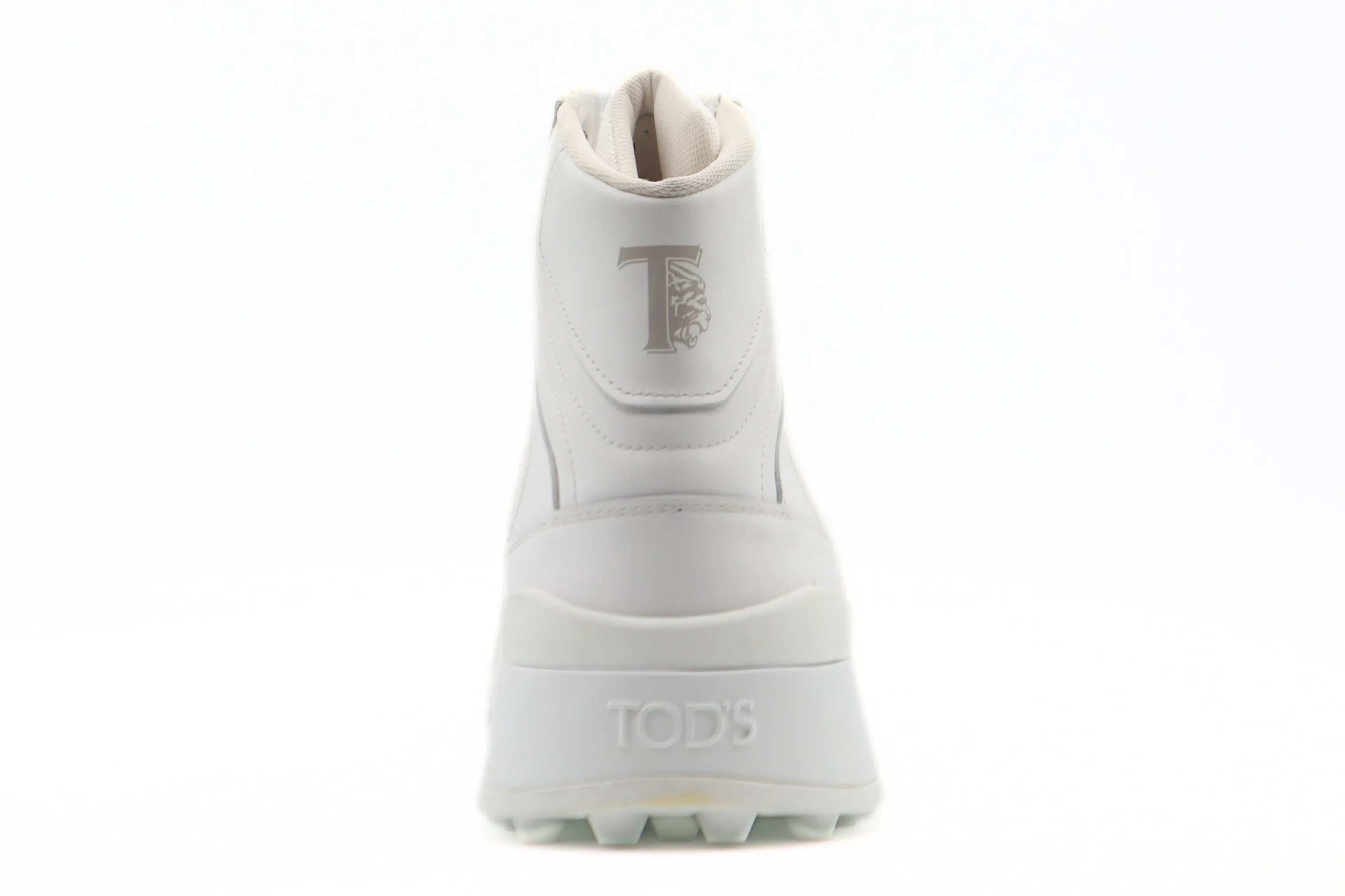 Tods Mens White Lace Up Cassetta High Tops Sneaker Shoe