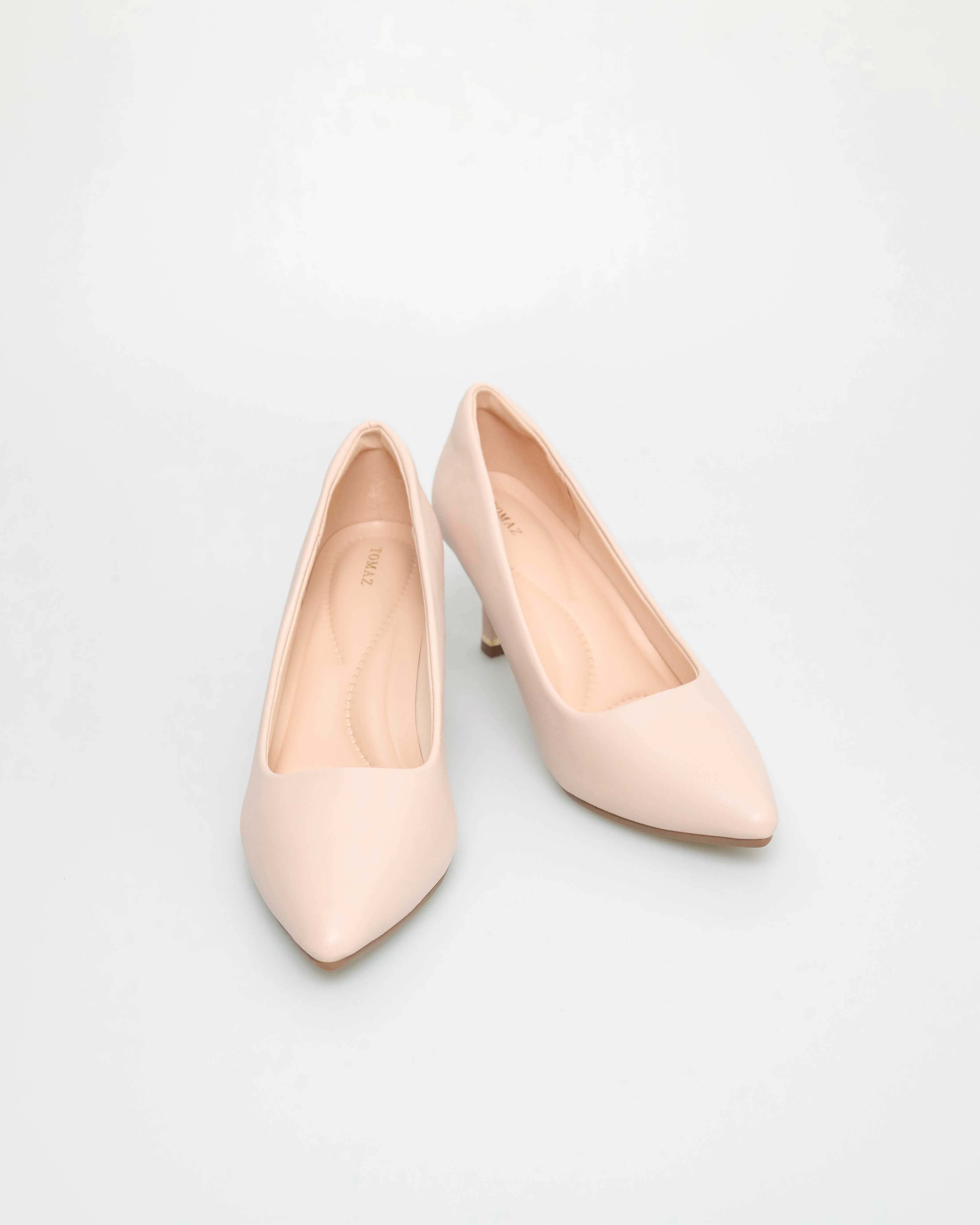 Tomaz NN314 Ladies Pointy Kitten Heels (Nude)