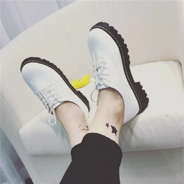 White/Black/Pink Preppy Style Casual Shoes AD10179