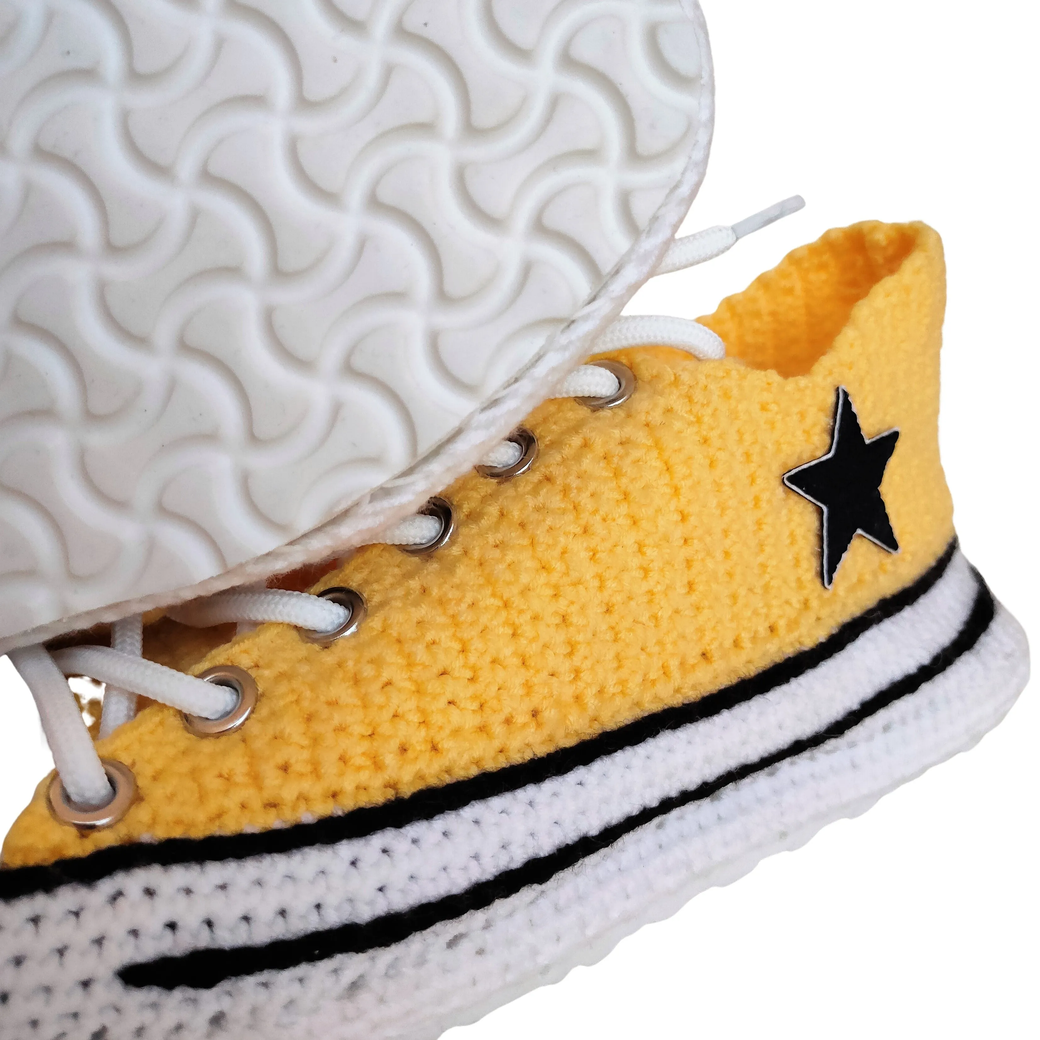 Yellow Converse Low Top Embroidery Custom Sneakers Slippers Plush